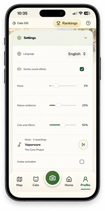 Settings and nature ambience