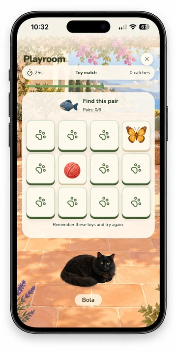 Cats GO screen: The playroom & mini-games
